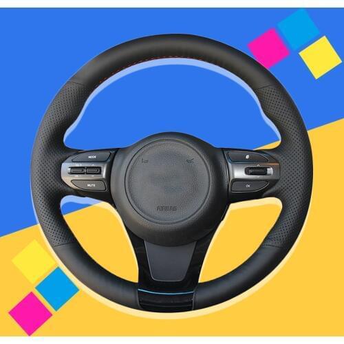 Auto Braid On The Steering Wheel Cover for Kia K5 Optima 2014 2015 DIY Car Braiding Covers Interior Accessories Car-styling
