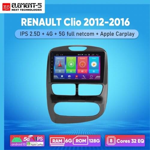 ELEMENT-5 10" 2G+32G Android 10 4G WIFI RDS DSP Car Radio For RENAULT Clio 2012-2016 Navigation GPS HiFi