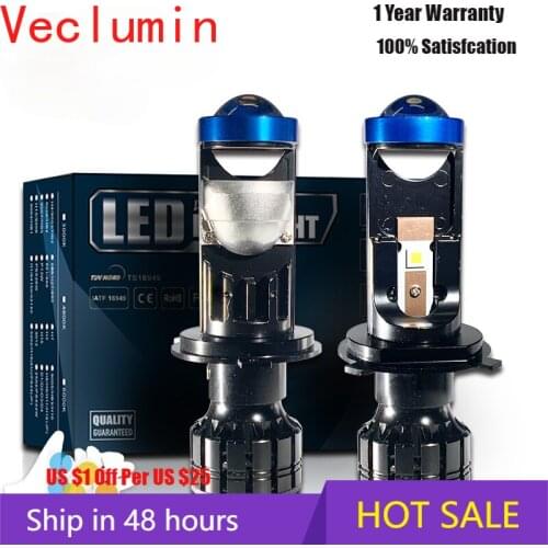 G7S auto H4 led headlight mini Projector lens Canbus H4 LED car light bulb for hi/lo beam ice lamp 12V 35w 6000k white light