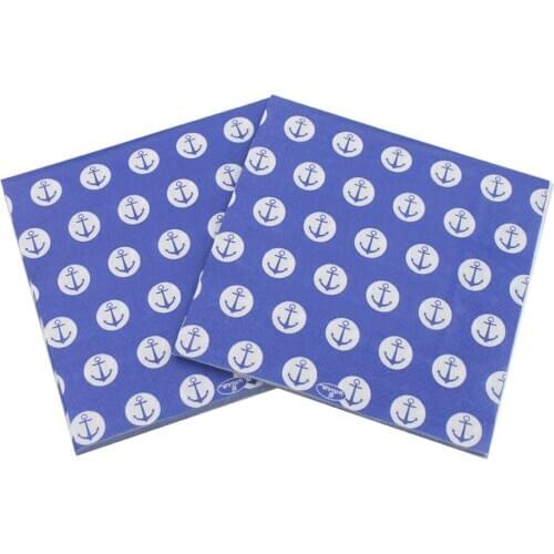 33*33cm 20pcs/lot Boat Anchor Creative Paper Napkin Printed Napkin Paper Towel Paper Restaurant Decoration Party Decoration