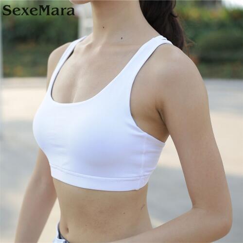 2019 Womens Cute Sports Bra White Green Running Seamless Brassiere padded Sexy ladies jogging Bra exercise underwear