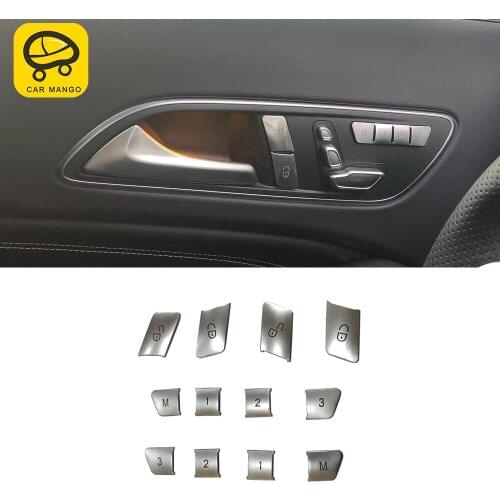 CarMango for Mercedes-Benz GLA-Class X156 CLA C117 Car Seat Move Memory Buttons Cover Switch Frame Sticker Interior Accessories