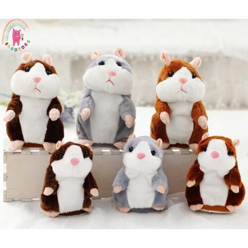 16CM Talking Hamster Mouse Pet Plush Toy Hot Cute Speak Talking Sound Record Hamster Educational Toy for Children Gift