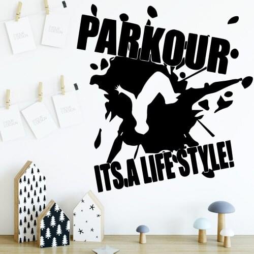 Interesting Parkour Life Style Wall Sticker House Decoration Accessories For Living Room Bedroom Sticker Mural Vinilo Decorative