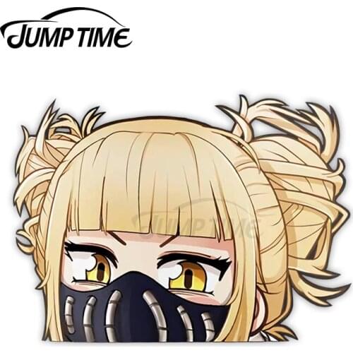 JumpTime 13 x 10 cm Himiko Toga My Hero Academia Peeker Car Bumper Window Stickers Fashion Body Car JDM VAN SUV Decal Decoration