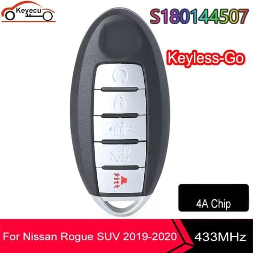 KEYECU Keyless-Go S180144507 FSK 433.92MHz Smart Remote Key PCF7953M HITAG AES 4A CHIP For Nissan Rogue (SUV) FCC ID: KR5TXN4