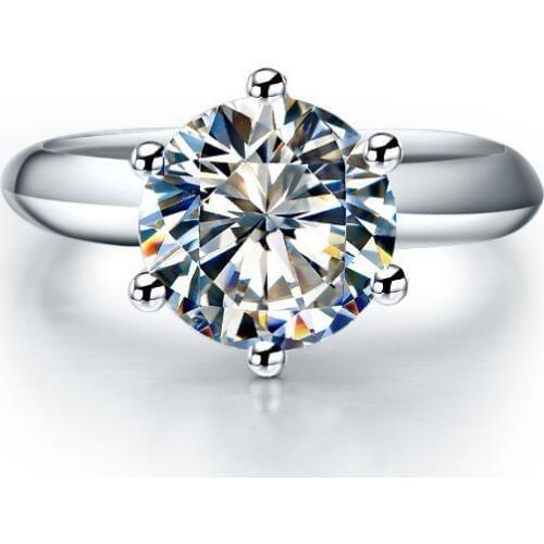 2 carat Brilliant Round moissanite Engagement ring 18K white gold Women Best Anniversary Statement Jewelry Gift