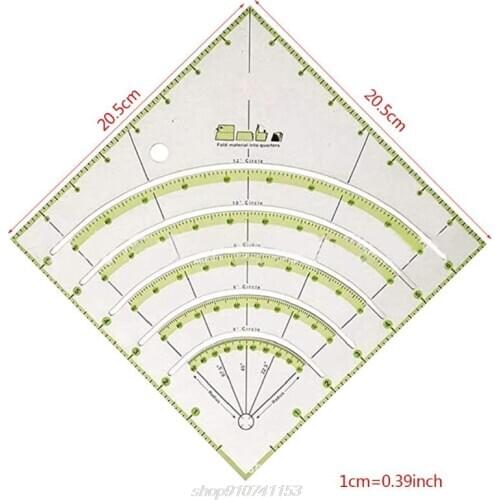 Arcs & Fans Quilt Circle Cutter Ruler,Multifunctional Arc Cutting Patchwork Ruler DIY Tools with Double Lines fo N18 20 Dropship