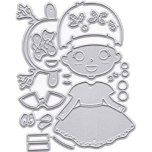 Litter Girl Metal Cutting Dies Stencil Scrapbooking DIY Album Stamp Paper Card 95AA