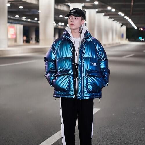 Mens Padded Clothes Bright Face Tide Short Style 2020 Winter New Thick Padded Jacket Mens Padded Jacket