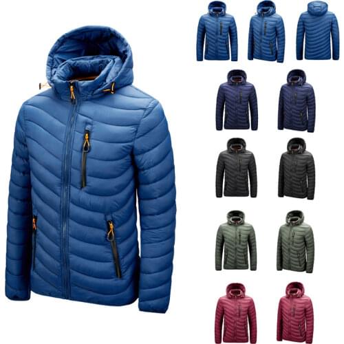 Waterproof Jacket Men 2021 New Autumn Winter Warm Coats Thick Hooded Parkas Mens Fashion Casual Slim Jacket Coats for Men Clothe