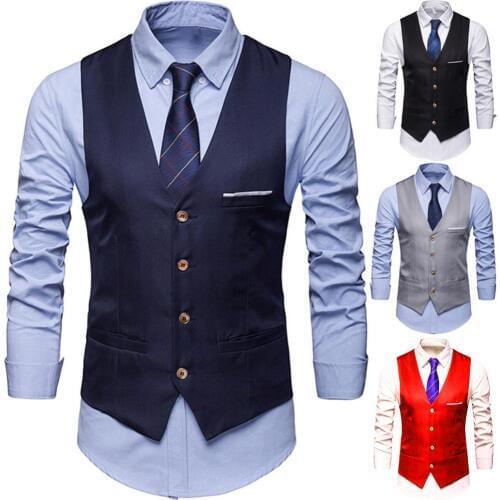 Waistcoat for men Wedding vest men 2019 New Mens Vests Gentleman Social Mens Vest Party Gilet Square 7895