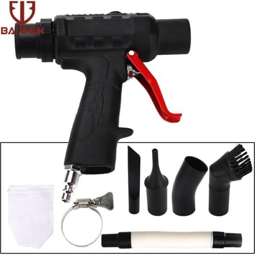 BAIWEN Air Duster Compressor Kit Dual Function Air Vacuum Blow Suction Gun Vacuum Pistol Type Pneumatic Cleaning Tools