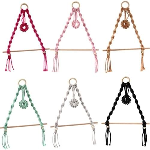 Nordic Macrame Wall Hangs Wooden Toilet Roll Paper Holder Towel Hanger Boho Decor Room Adornment Home Decor for Kitchen Bathroom