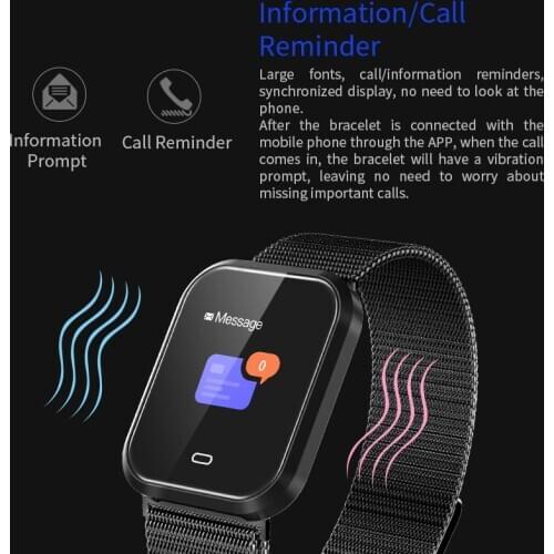 2019 new arrival smart bracelet band Fitness Tracker Heart Rate Monitor Sports Health Bluetooth Smart Band call reminder Men