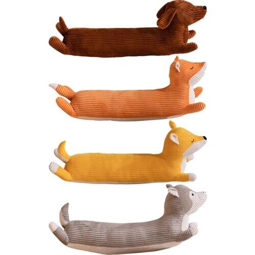 Office 110cm Long Dachshund Plush Toy Soft Stuffed Cartoon Animal Husky / Fox / Shiba Inu Pillow Cushion Gifts