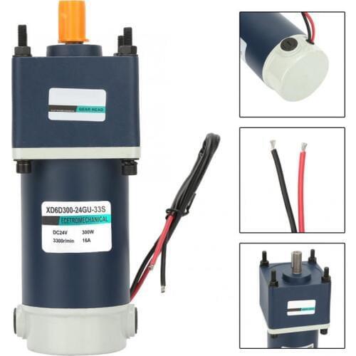 DC Geared Motor 24V 300W High Torsion Permanent Magnet Reductor Engine DC Reversible Reduction Geared 15mm Shaft