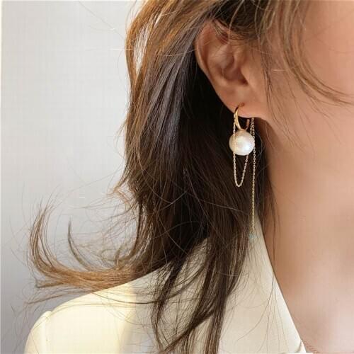 Korean Pearl Ball Tassel Long Drop Earrings For Women Etrendy New Jewelry Delicate Creative Brincos Wholesale