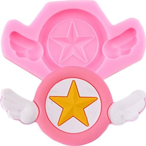 Angel Wings Star Silicone Mold DIY Baby Birthday Fondant Cake Decorating Tools Cupcake Candy Resin Clay Chocolate Gumpaste Molds