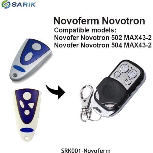 New-style NOVOFERM NOVOTRON 502 MAX43-2, 504 MAX43-4 replacement remote control 433,92mhz Rolling code Remote transmitter