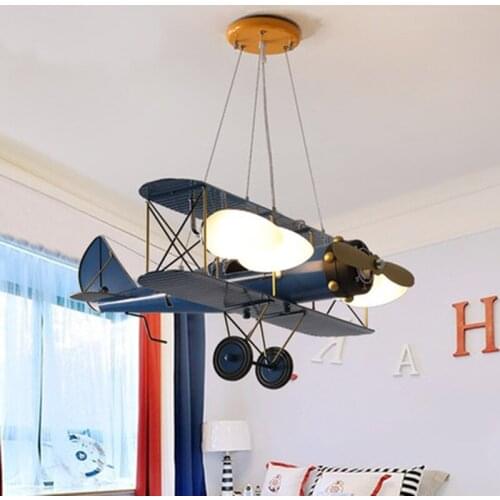 Art Deco toy plane LED Pendant Lights dreamy childrens room cord pendant lamp Novelty iron cartoon indoor lighting bedroom lamp