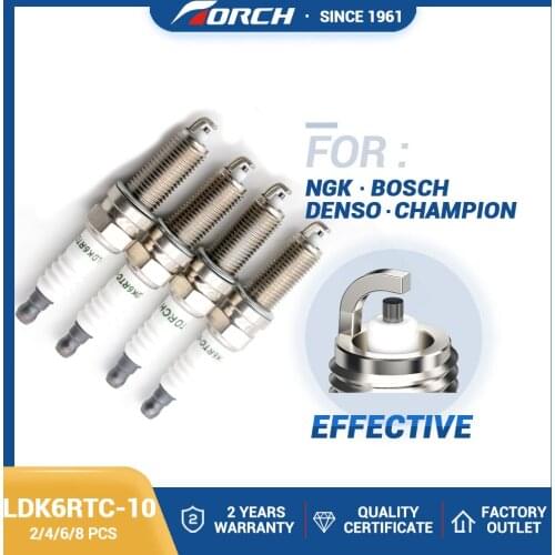 Pack of 2-8) Genuine LDK6RTC-10 Car Candle POWER Torch Spark Plug for NGK LKR6D-10E Denso XUH20TTi Champion RER8YC