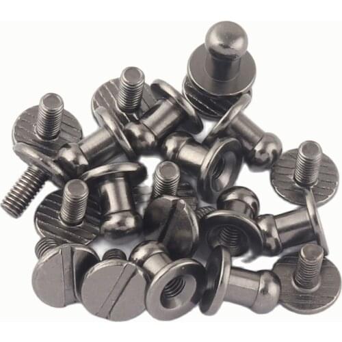 8*8mm Gunmetal Screw Rivets Metal Button Screw back Studs Screw Studs for handbag Belt Leather Craft screw studs rivet Stud