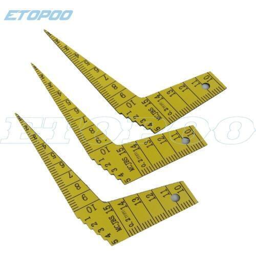 1pcs Japanese MCJBS plastic feeler gauge 1-15mm Taper Welding Feeler Gauge Gage Gap Ruler Automobile industry Measuring Tools