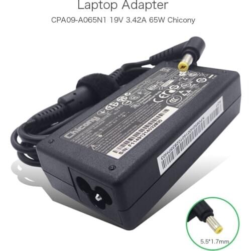 Carregador portatil 19V 3.42A 65W 5.5*1.7mm Chicony Laptop Charger for Acer Aspire 7735 7735Z 7736 7736Z A11-065N1A CPA09-A065N1