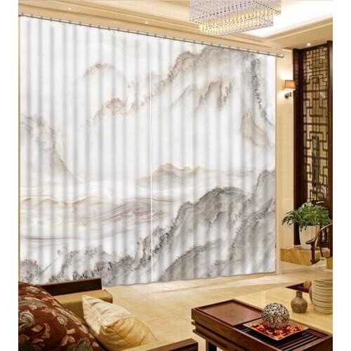 Blackout Shade Window Curtains 3D Curtains Modern mountain curtains for living room 3D Blackout Window Curtains