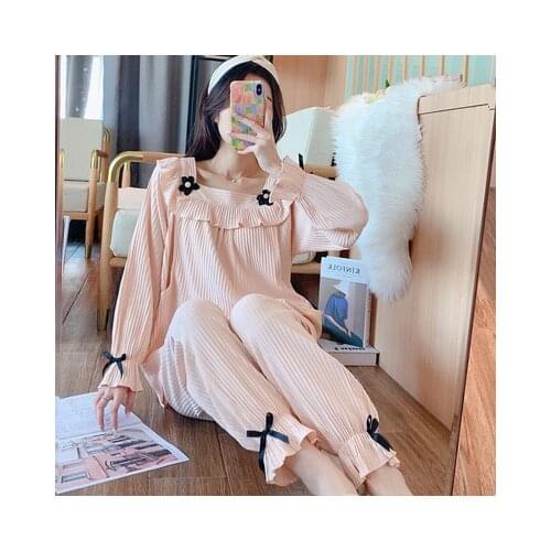 Striped Square Collar Women Maternity Sleepwear Nursing Set Breastfeeding Tops+pants Pajamas for Pregnant Women Nightwear