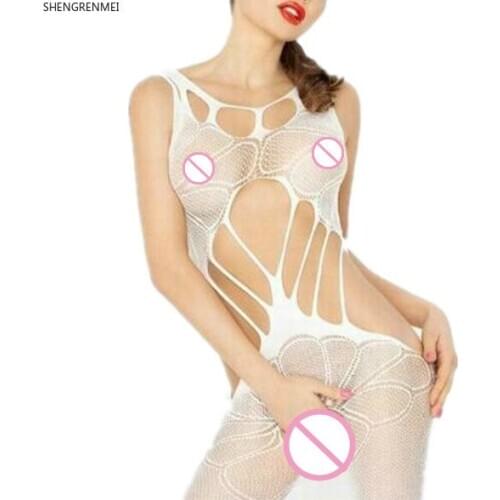 Fashion Pajamas New Womens Crotchless Bodysuit Latex Sleeveless Lingerie Teddy Sexy Clothing One Piece Jumpsuit Dropshipping