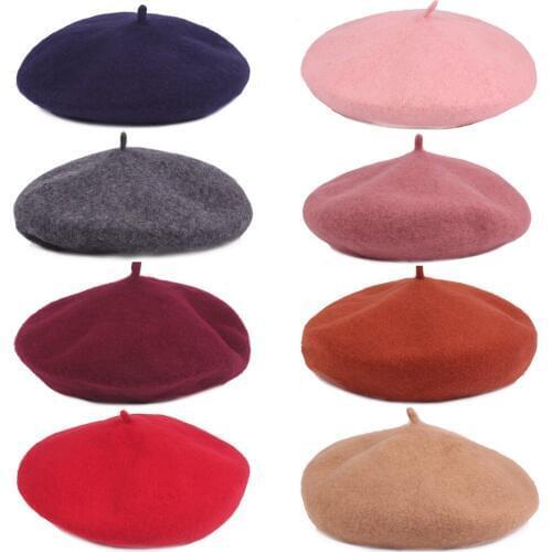 Women Ladies French Style Wool Soft Winter Warm Beret Beanie Hat Fashion Cap HATCS0441