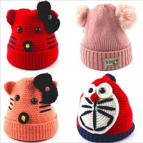 Winter Warm Baby Hat Beanies Children Hats Cute Knitted Cap Lovely Cartoon Kids Boys Girls Soft Hat