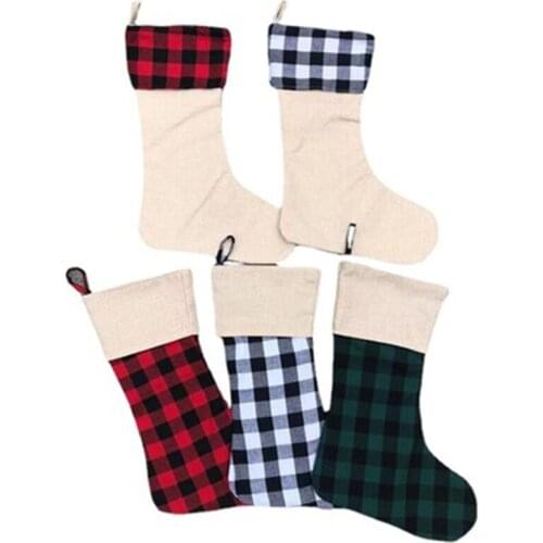 10Pcs/Lot Christmas Socks Gift Bag Striped Style Stocking Decoration Storage Bag Pendant Scene Layout Children Candy Bag