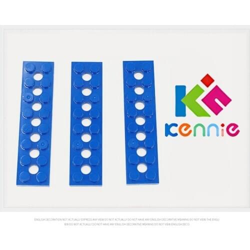 100pcs/lot Kennie moc DIY bulding block Compatible with Hi-Tech Accessories Plate 2x8 Bricks with 7 Hole NO.3738