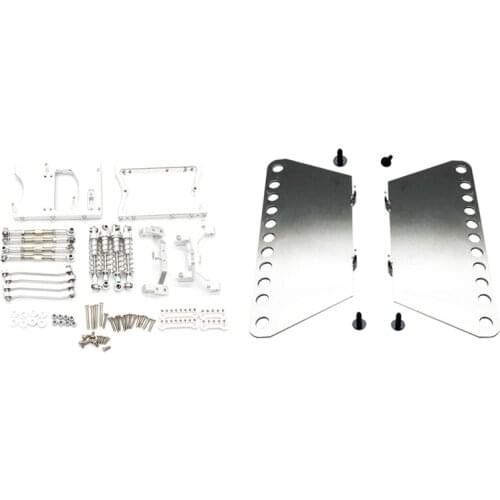 2 Set RC Car Part: 1 Set Metal Pedal & 1 Set Metal Chassis Pull Rods Servo Fixed Mount Bracket Shock Absorber