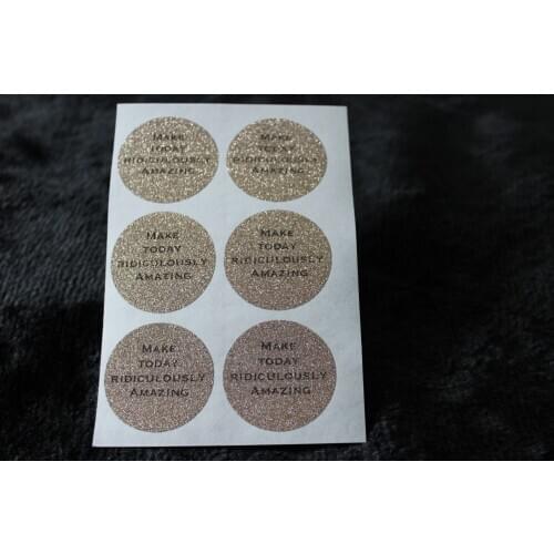 3.8cm Make today ridiculously Amazing Rose gold glitter classic round sticker