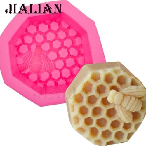 3D Bee honeycomb DIY Hornets nest Cake Decorating Tools Silicone Fondant Baking Mold Cupcake soap Chocolate Mould T0591