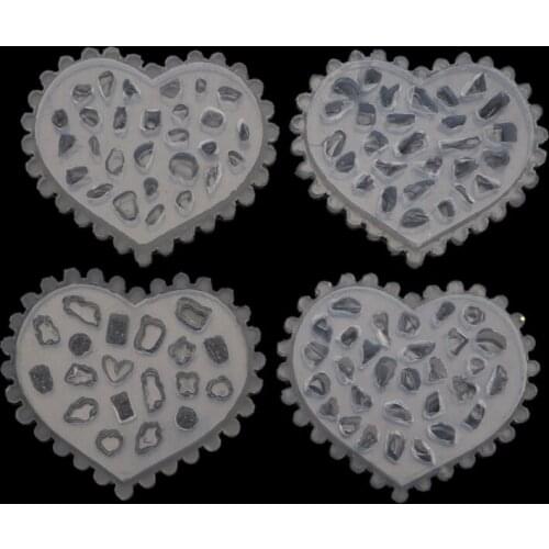 4 Pcs/Set Nail Decoration Crystal Epoxy Resin Mold 3D Mini Gravel Silicone Mould DIY Crafts Ornaments Jewelry Casting