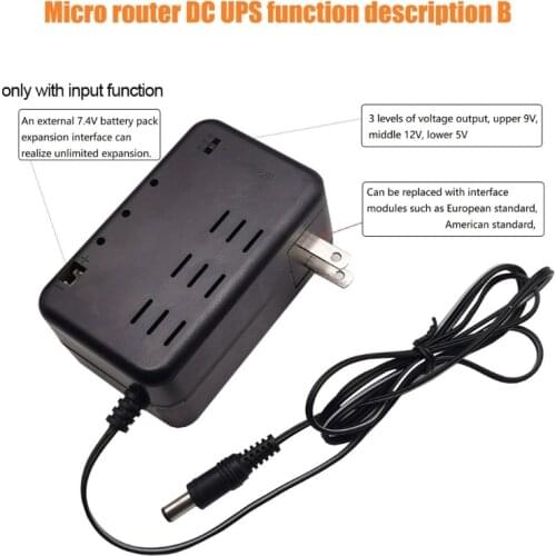 Rechargeable 5000mAh 5V 9V 12V DC Output UPS Battery Pack for WiFi Router LED R9UA