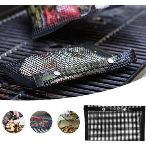 KHGDNOR Non-stick Mesh Grilling Bag Reusable BBQ Fruit And Vegetable Meat Storage Bag Barbecue Heat Resistant Bags