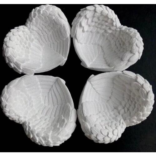 White wings heart shape Plaster Ore Mineral Reiki Healing Home Decoration pendulum