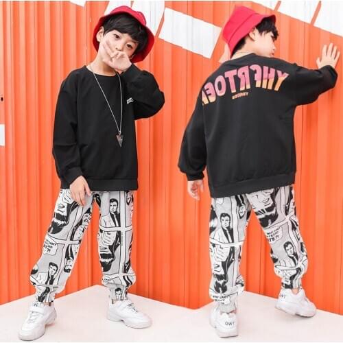 Kids Jazz Ballroom Dancing T Shirt Pant Girls Boys Hip Hop Clothes Dance Costumes for Children Dancewear Party Stage Outfits LJ