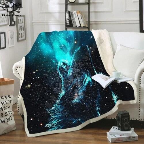 Wolf Galaxy Lion Tiger animal Fleece Blanket 3D full printed Wearable Blanket Adults/kids Fleece Blanket drop shippng