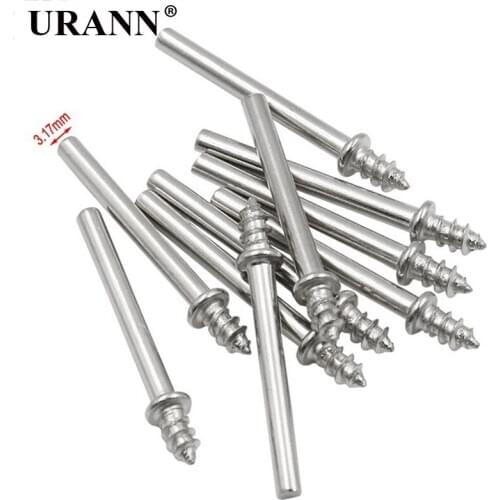 10pcs 3.17mm Dremel Style Accessory Rotary Mandrel Wool Polishing Grinding Wheel Head Connecting Shank Power Tool Accessories