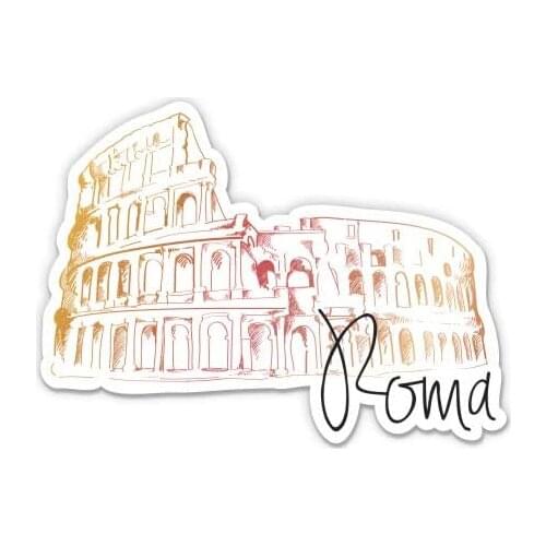 GT Graphics Express Colosseum Roma Rome Italy - 3" Vinyl Sticker - for Car Laptop Water Bottle Phone - Waterproof Decal