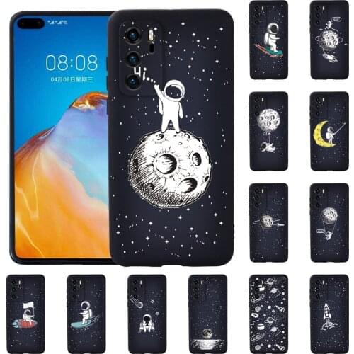 Soft TPU Silicone Phone Case for Huawei P20/P20 Pro/P30 Pro/P30 Plus/P30 LITE/P40/P40 Pro Astronaut Pattern Anti-drop Back Cover