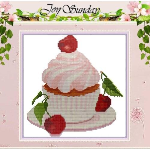 Strawberry Ice Cream cpattern counted 11CT 14CT Cross Stitch Set DIY wholesale Cross-stitch Kit Embroidery Needlework Home Decor