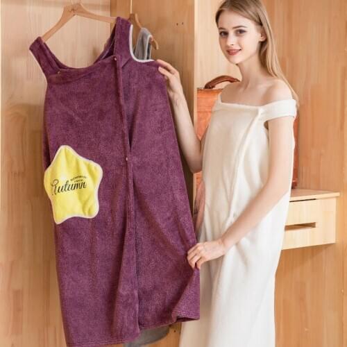 PYONIC Wearable Bath Towel Superfine Fiber Towels Soft and Absorbent Chic Towel for Hotel Home Bathroom Gifts Women Bathrobe